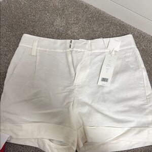 Vince High Waist White Shorts Tailored Crisp Design